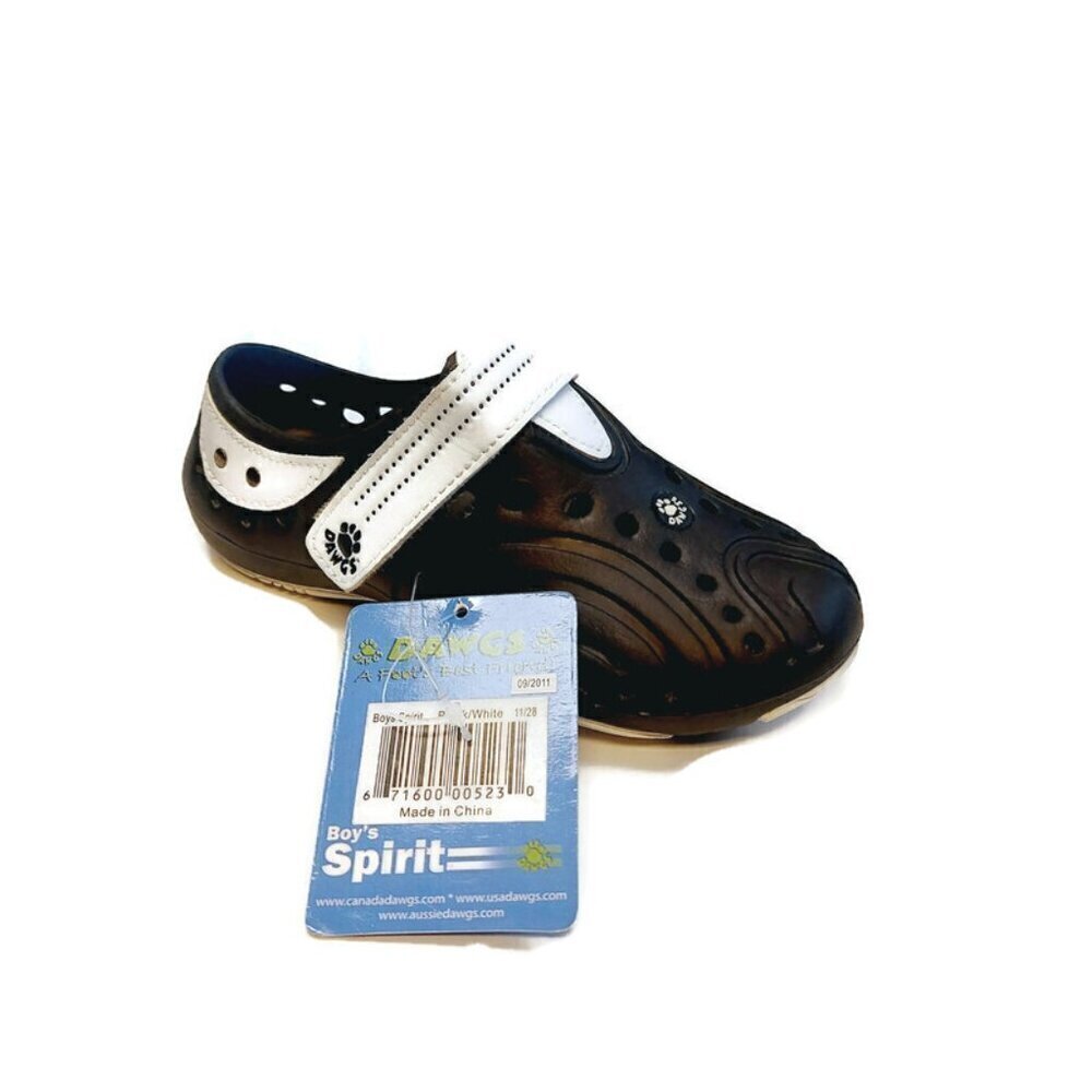 Dawgs Spirit Youth Boys Size 11 Black White Water Light All Terrain Slip On Shoe